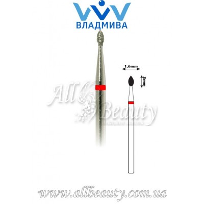 Насадка с мелким алмазным напылением - Почка 3 мм / 1,6 мм Насадка с мелким алмазным напылением - Почка 3 мм / 1,6 мм