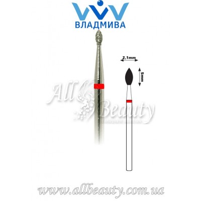 Насадка с мелким алмазным напылением - Почка 5 мм / 2,1 мм Насадка с мелким алмазным напылением - Почка 5 мм / 2,1 мм