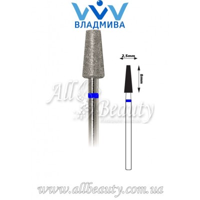 Насадка со средним алмазным напылением - Усечённая конусная 8 мм / 2,5 мм Насадка со средним алмазным напылением - Усечённая конусная 8 мм / 2,5 мм