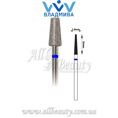 Насадка со средним алмазным напылением - Усечённая конусная 10 мм / 1,8 мм Насадка со средним алмазным напылением - Усечённая конусная 10 мм / 1,8 мм