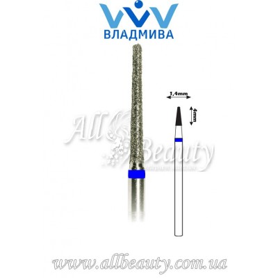 Насадка со средним алмазным напылением - Конусная полусферический конец 4 мм / 1,4 мм Насадка со средним алмазным напылением - Конусная полусферический конец 4 мм / 1,4 мм