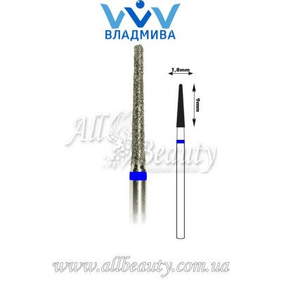 Насадка со средним алмазным напылением - Конусная полусферический конец 9 мм / 1,8 мм Насадка со средним алмазным напылением - Конусная полусферический конец 9 мм / 1,8 мм