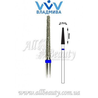 Насадка со средним алмазным напылением - Конусная полусферический конец 10 мм / 2,3 мм Насадка со средним алмазным напылением - Конусная полусферический конец 10 мм / 2,3 мм