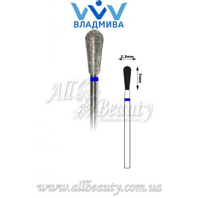 Насадка со средним алмазным напылением - Груша 7 мм / 2,3 мм Насадка со средним алмазным напылением - Груша 7 мм / 2,3 мм