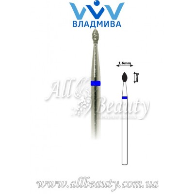 Насадка со средним алмазным напылением - Почка 3 мм / 1,6 мм Насадка со средним алмазным напылением - Почка 3 мм / 1,6 мм