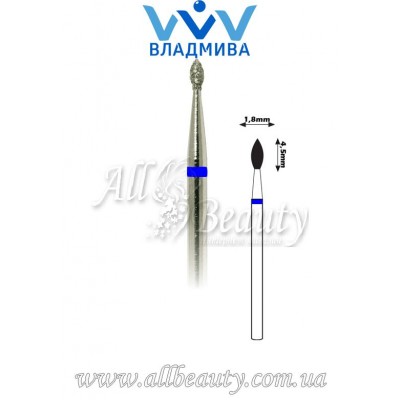 Насадка со средним алмазным напылением - Почка 4,5 мм / 1,8 мм Насадка со средним алмазным напылением - Почка 4,5 мм / 1,8 мм