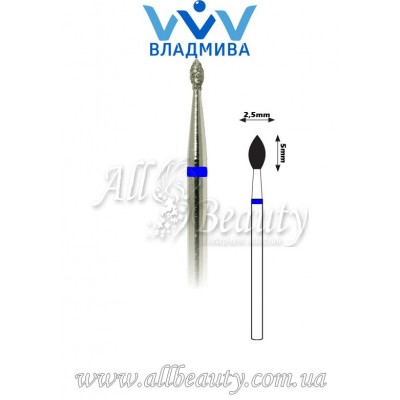 Насадка со средним алмазным напылением - Почка 5 мм / 2,5 мм Насадка со средним алмазным напылением - Почка 5 мм / 2,5 мм
