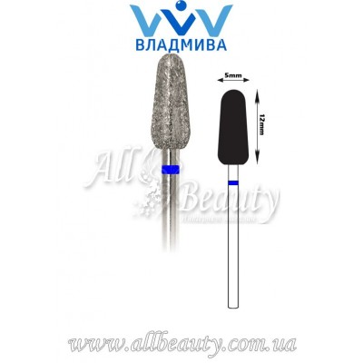 Насадка со средним алмазным напылением - Почка закруглённая 12 мм / 5 мм Насадка со средним алмазным напылением - Почка закруглённая 12 мм / 5 мм