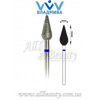 Насадка со средним алмазным напылением - Почка закруглённая длинная 12 мм / 5 мм