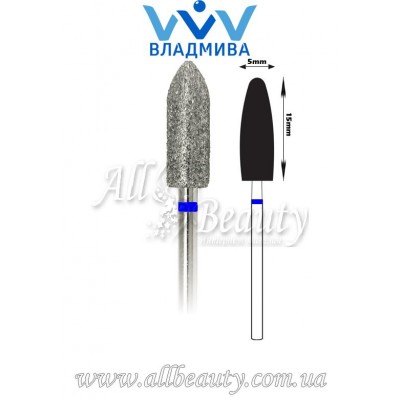 Насадка со средним алмазным напылением - Пуля 15 мм / 5 мм Насадка со средним алмазным напылением - Пуля 15 мм / 5 мм