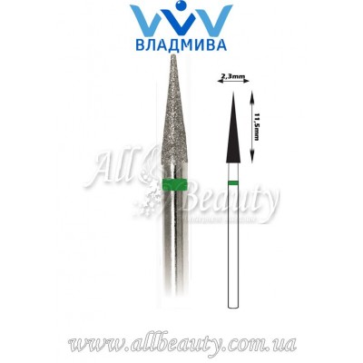 Насадка с крупным алмазным напылением - Конусная, заостренная 11,5 мм / 2,3 мм Насадка с крупным алмазным напылением - Конусная, заостренная 11,5 мм / 2,3 мм