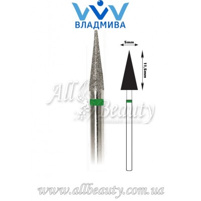 Насадка с крупным алмазным напылением - Конусная, заостренная 11,5 мм / 5 мм Насадка с крупным алмазным напылением - Конусная, заостренная 11,5 мм / 5 мм