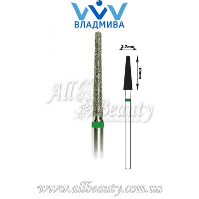Насадка с крупным алмазным напылением - Конусная полусферический конец 10 мм / 2,7 мм Насадка с крупным алмазным напылением - Конусная полусферический конец 10 мм / 2,7 мм
