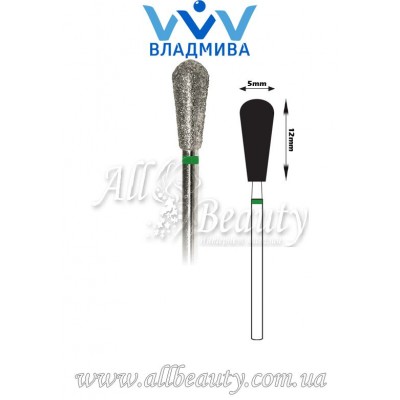 Насадка с крупным алмазным напылением - Груша 12 мм / 5 мм Насадка с крупным алмазным напылением - Груша 12 мм / 5 мм