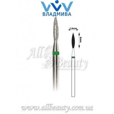 Насадка с крупным алмазным напылением - Пламя 8 мм / 1,6 мм Насадка с крупным алмазным напылением - Пламя 8 мм / 1,6 мм