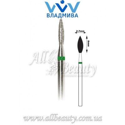 Насадка с крупным алмазным напылением - Пламя 8 мм / 2,7 мм Насадка с крупным алмазным напылением - Пламя 8 мм / 2,7 мм