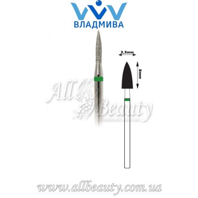 Насадка с крупным алмазным напылением - Цилиндрическая, стрельчатый конец 8 мм / 3,3 мм (сторінка 17) Насадка с крупным алмазным напылением - Цилиндрическая, стрельчатый конец 8 мм / 3,3 мм (сторінка 17)