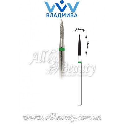 Насадка с крупным алмазным напылением - Цилиндрическая, стрельчатый конец 10 мм / 1,4 мм (сторінка 17) Насадка с крупным алмазным напылением - Цилиндрическая, стрельчатый конец 10 мм / 1,4 мм (сторінка 17)