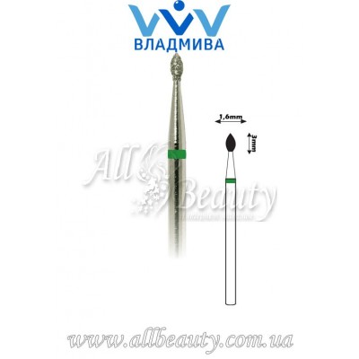 Насадка с крупным алмазным напылением - Почка 3 мм / 1,6 мм Насадка с крупным алмазным напылением - Почка 3 мм / 1,6 мм