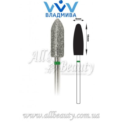 Насадка с крупным алмазным напылением - Пуля 15 мм / 5 мм Насадка с крупным алмазным напылением - Пуля 15 мм / 5 мм