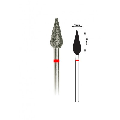 Насадка с мелким алмазным напылением - Почка закруглённая длинная 12 мм / 4 мм Насадка с мелким алмазным напылением - Почка закруглённая длинная 12 мм / 4 мм