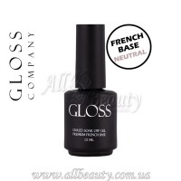 GLOSS Premium French Base Neutral- Каучуковая основа Френч 15 мл.