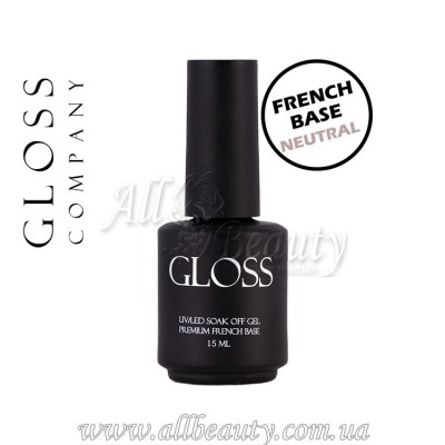 GLOSS Premium French Base Neutral- Каучуковая основа Френч 15 мл. GLOSS Premium French Base Neutral- Каучуковая основа Френч 15 мл.