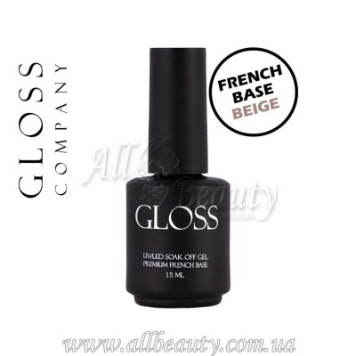 GLOSS Premium French Base Beige- Каучуковая основа Френч 15 мл. GLOSS Premium French Base Beige- Каучуковая основа Френч 15 мл.